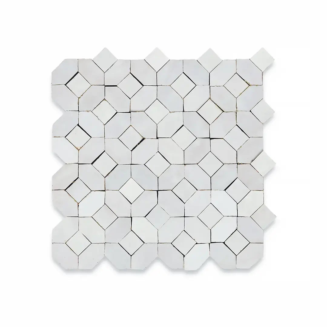 Mosaic Zellige | Mediterranean Mist with Pure White
