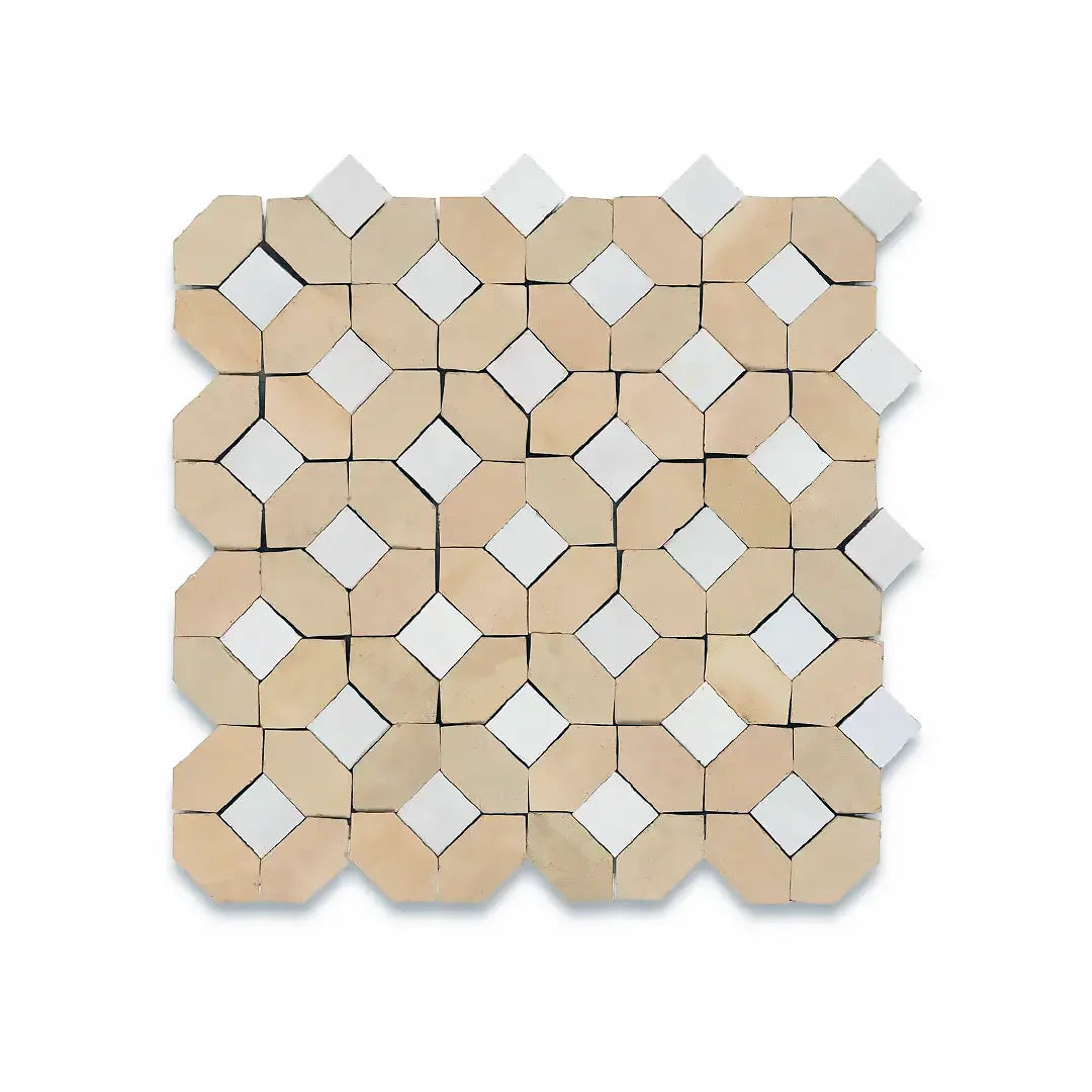 Mosaic Zellige Terra Original with Pure White