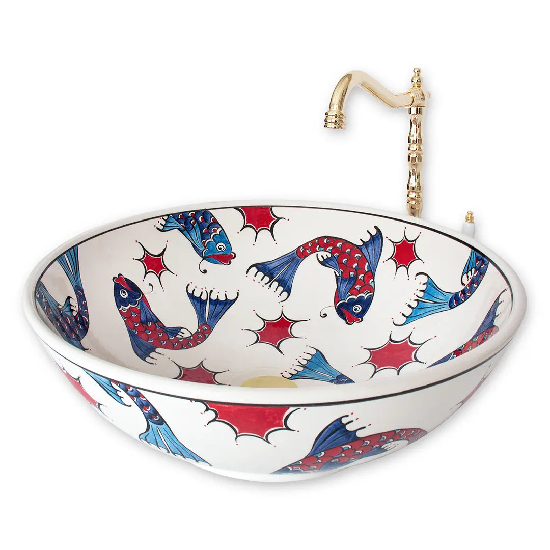Palma Artisan Koi Design Bathroom Basin