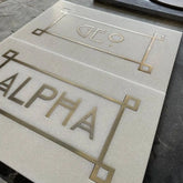 Marble Typographic Lettering with Brass