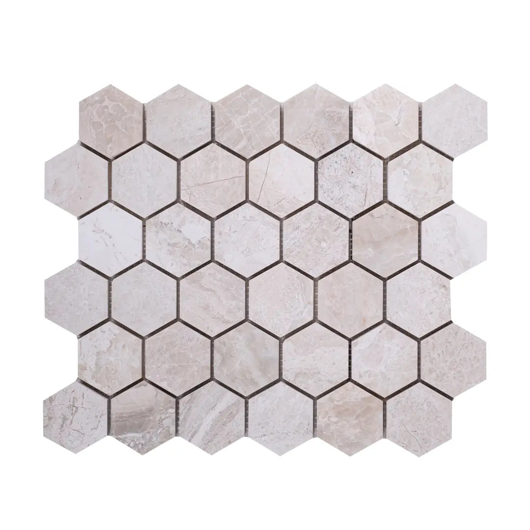 Beige Marble Hexagon Mosaic Tiles