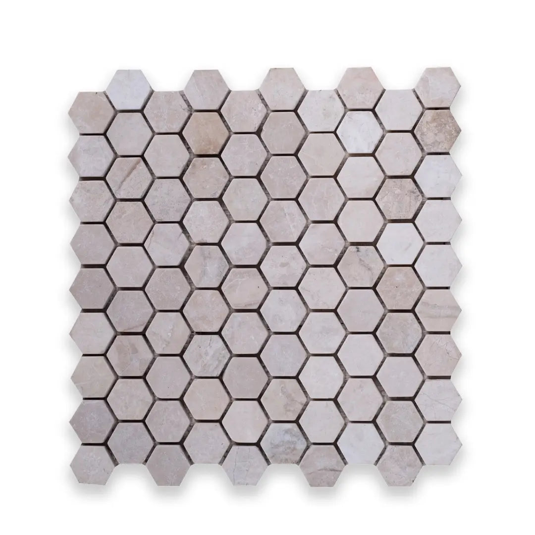 Beige Marble Mini Hexagon Mosaic Tiles