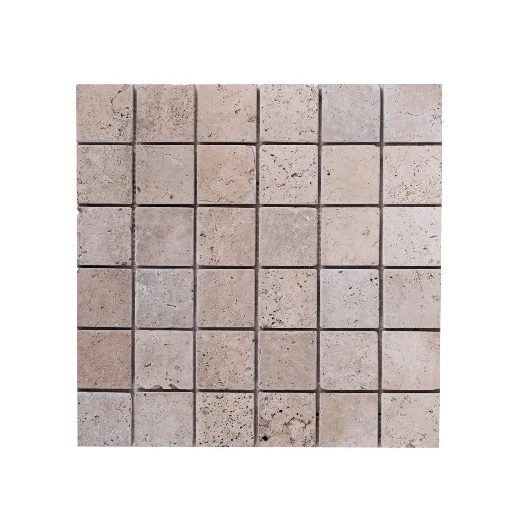 Tumbled Classic Light Travertine Mosaic Tiles