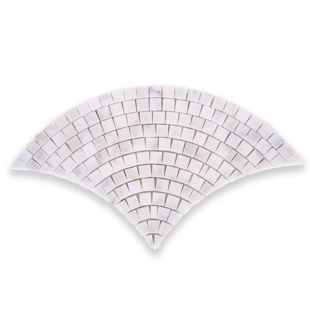 White Fan Marble Mosaic Tile