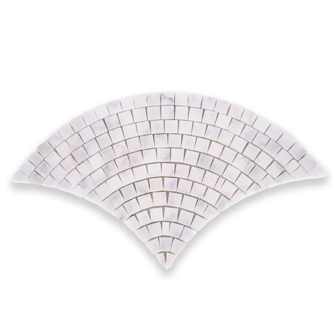 White Fan Marble Mosaic Tile